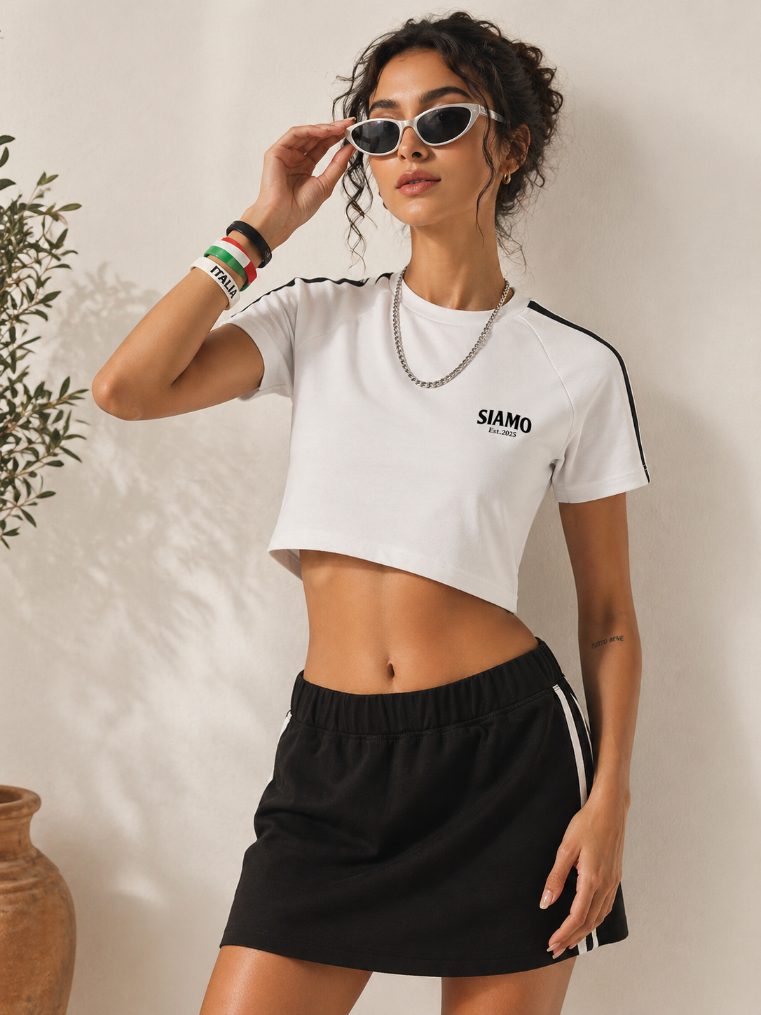 SIAMO "Classico" Crop Top by SIAMO Apparel, Italian-Canadian streetwear performance crop