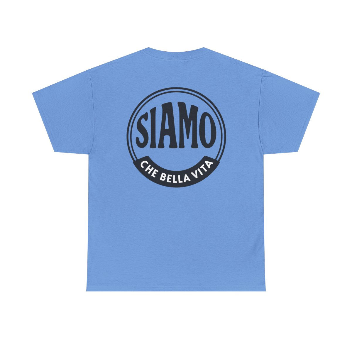 SIAMO "Classico" Tee by SIAMO Apparel, Italian-Canadian streetwear graphic tee - SIAMO Classico Tee — Carolina Blue Back