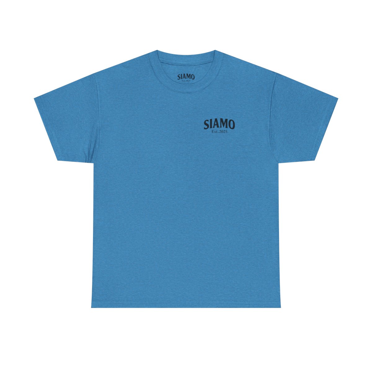 SIAMO "Classico" Tee by SIAMO Apparel, Italian-Canadian streetwear graphic tee - SIAMO Classico Tee — Heather Sapphire