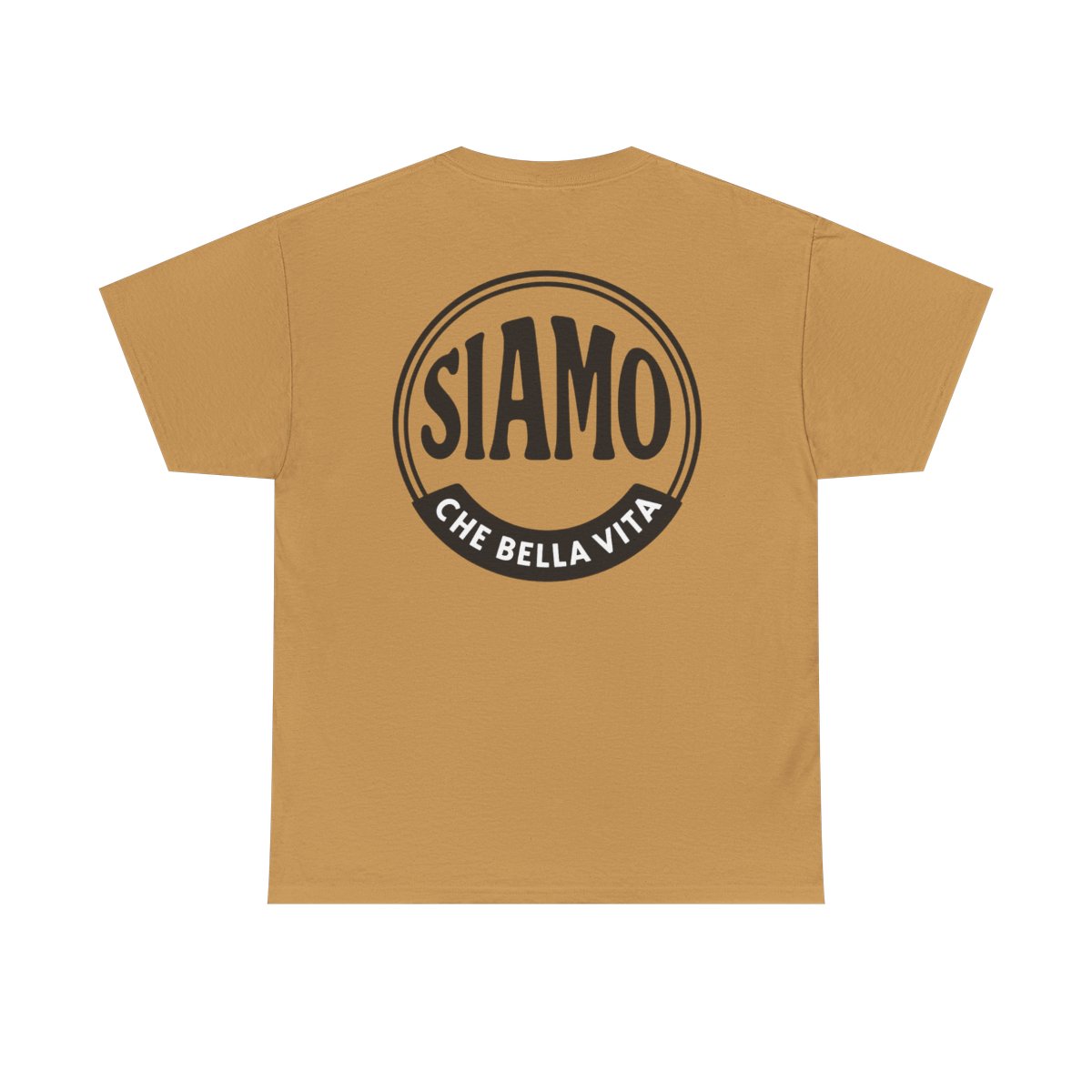 SIAMO "Classico" Tee by SIAMO Apparel, Italian-Canadian streetwear graphic tee - SIAMO Classico Tee — Old Gold Back