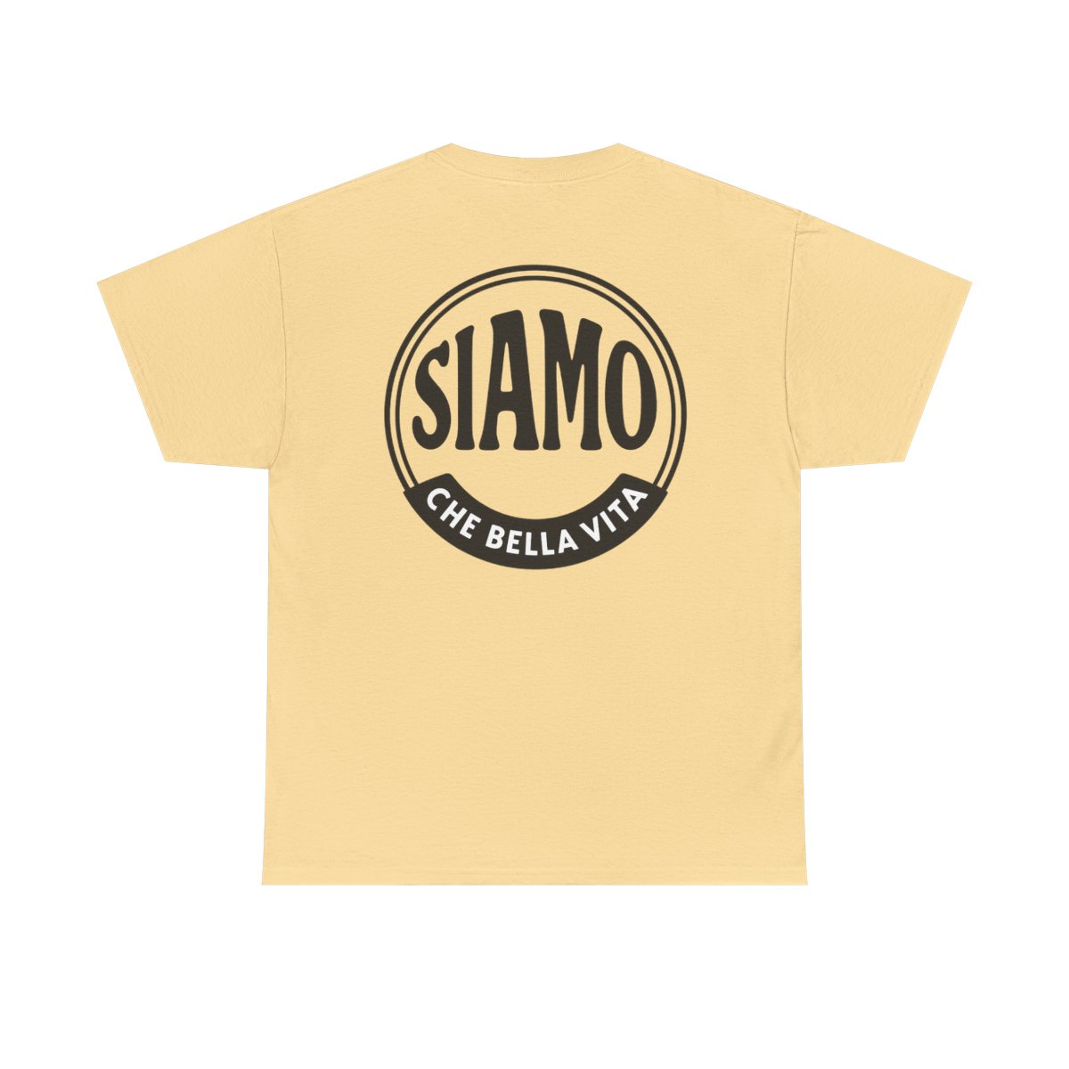 SIAMO "Classico" Tee by SIAMO Apparel, Italian-Canadian streetwear graphic tee - SIAMO Classico Tee — Yellow Haze Back