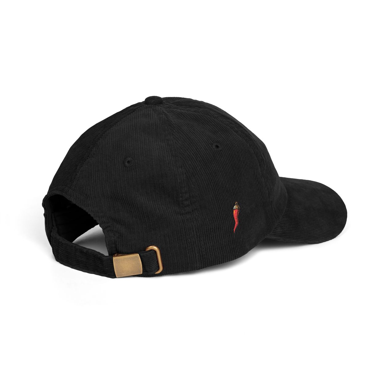 SIAMO "Corno" Vintage Corduroy Cap by SIAMO Apparel, Italian-Canadian streetwear cap - SIAMO Corno Cap — Black Side