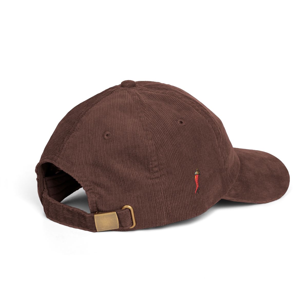 SIAMO "Corno" Vintage Corduroy Cap by SIAMO Apparel, Italian-Canadian streetwear cap - SIAMO Corno Cap — Brown Side