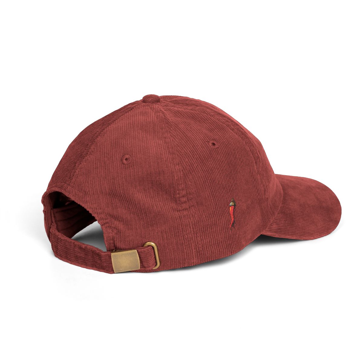 SIAMO "Corno" Vintage Corduroy Cap by SIAMO Apparel, Italian-Canadian streetwear cap - SIAMO Corno Cap — Burgundy Side