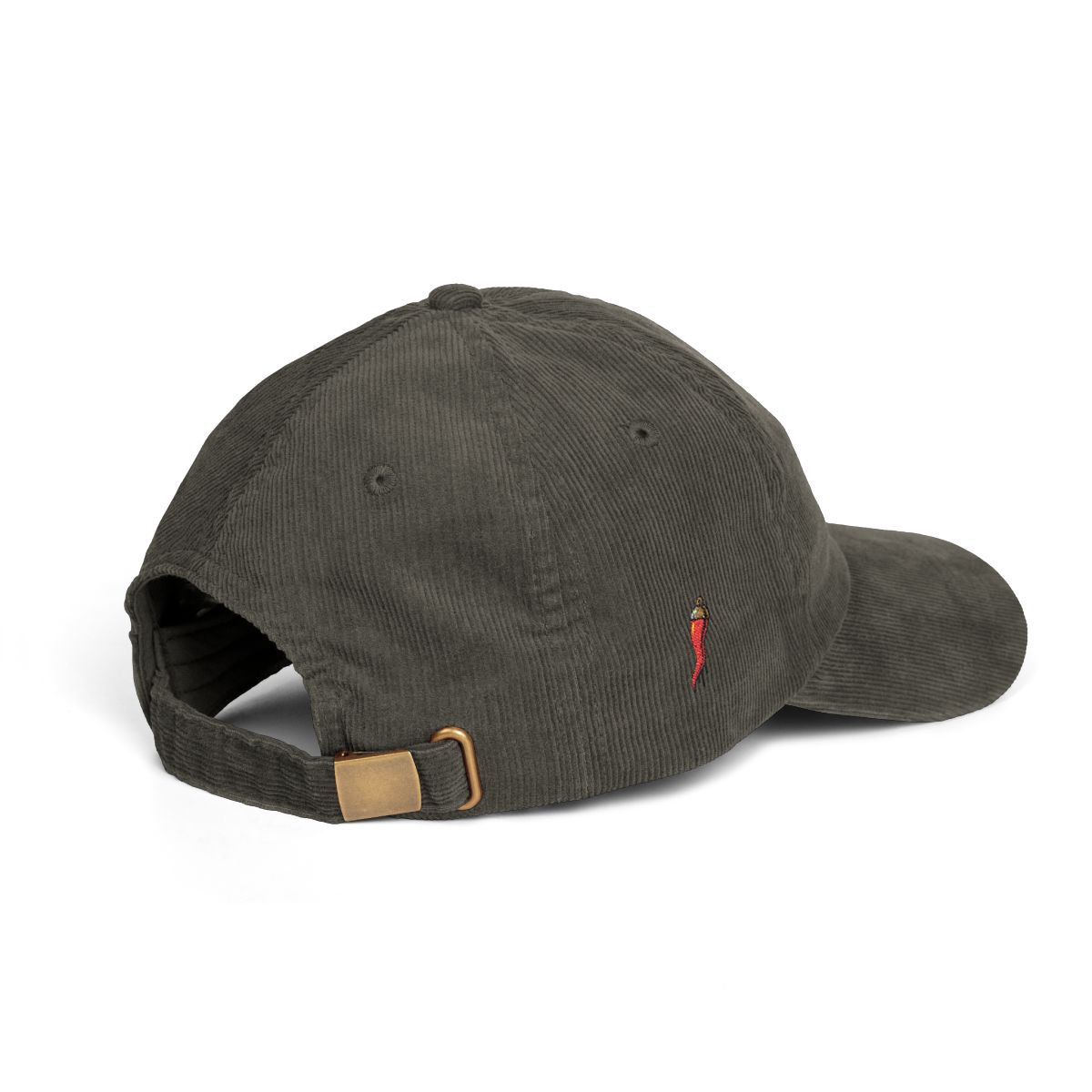 SIAMO "Corno" Vintage Corduroy Cap by SIAMO Apparel, Italian-Canadian streetwear cap - SIAMO Corno Cap — Olive Side