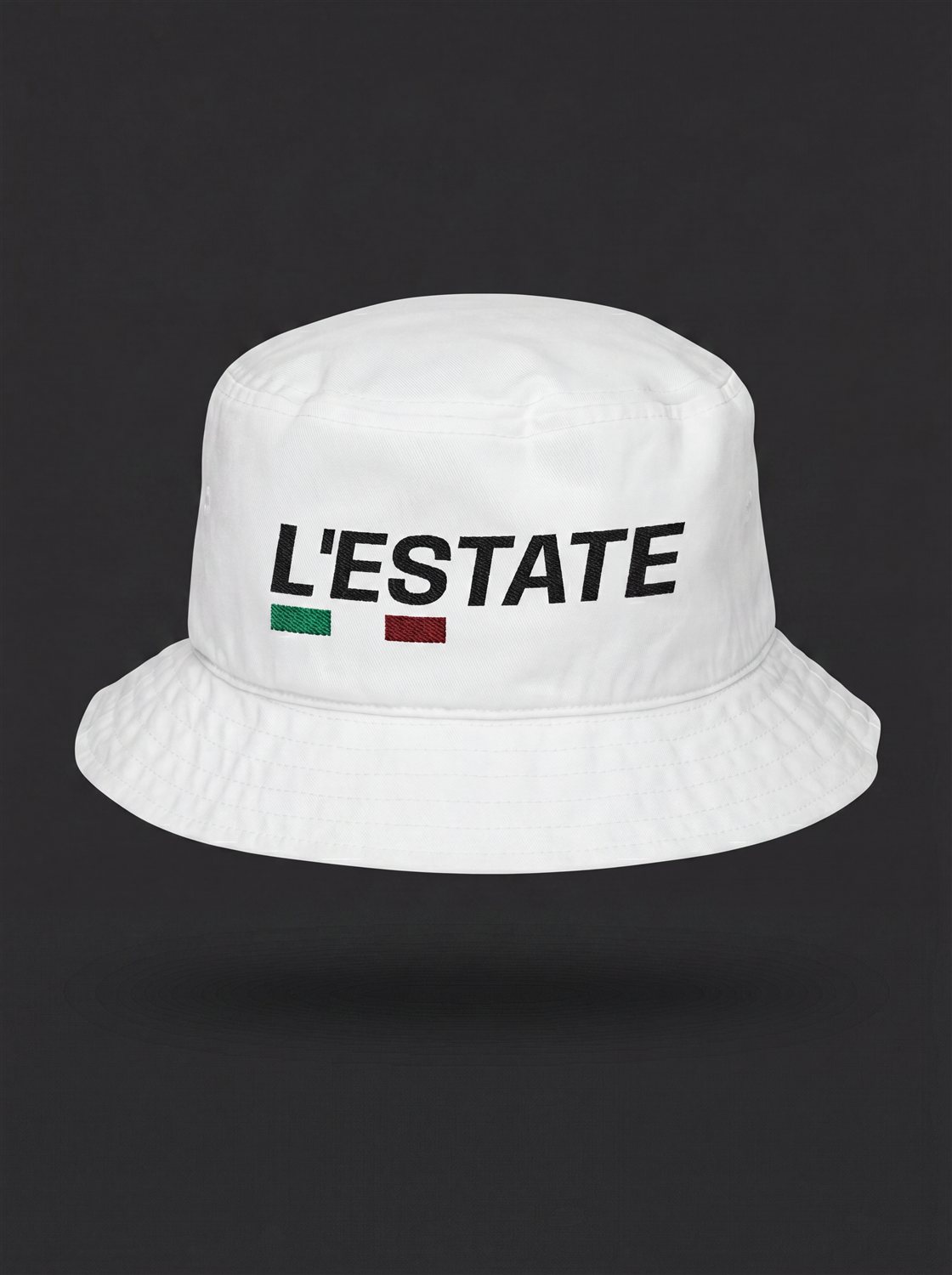 L'Estate Bucket Hat by SIAMO Apparel, Italian-Canadian streetwear headwear - L'Estate Bucket Hat — Front